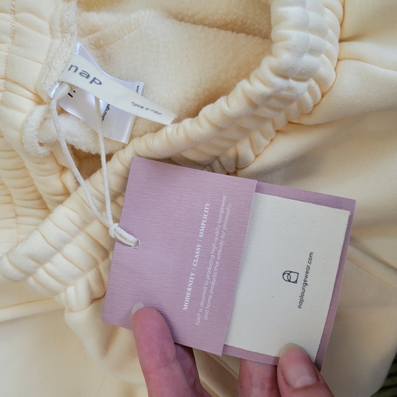 Nap Oversized Cream Jogger Sweatpants - 100% Cotton - Picture 3 of 7